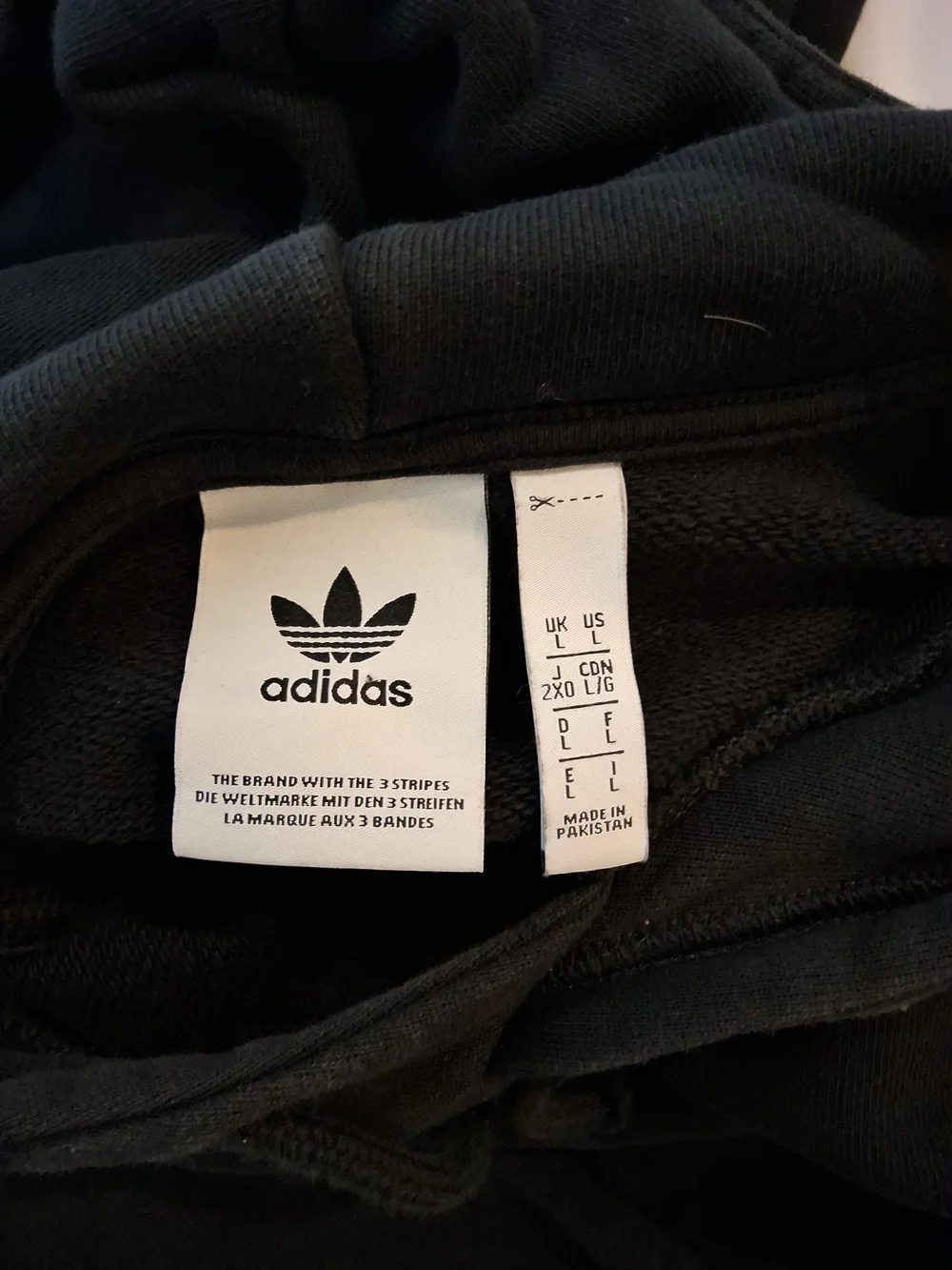 adidas Black Hoodie with White Trefoil Logo